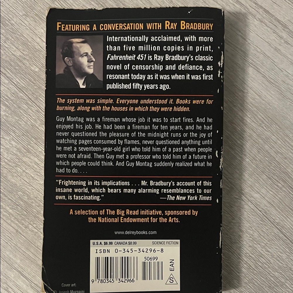 ‼️🔥Fahrenheit 451 50th Anniversary Edition Book🔥‼️ - Picture 2 of 2